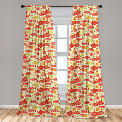 Polka Dots Semi-Sheer Rod Pocket Curtain Panels