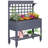 Outsunny 41" Raised Garden Bed With Trellis On Wheels, Wooden Elevated Planter Box With Legs And Bed Liner, For Flowers, Herbs & Vegetables-32870152