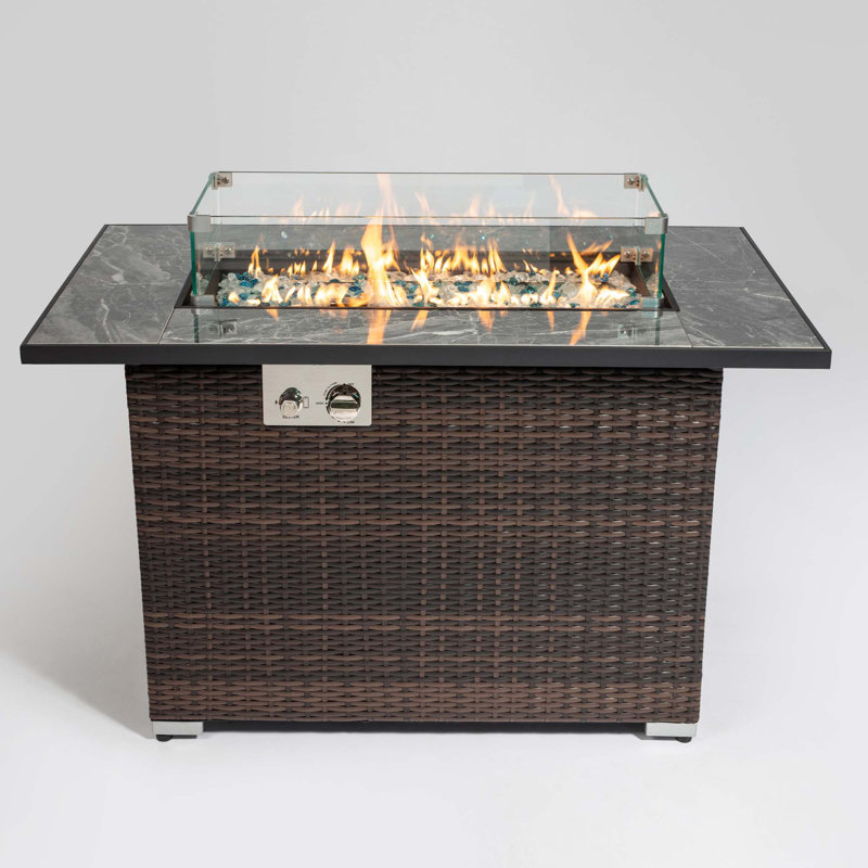 Outdoor Fire Pit Table,Propane Fire Table With Ceramic Tabletop Gas Fire Table