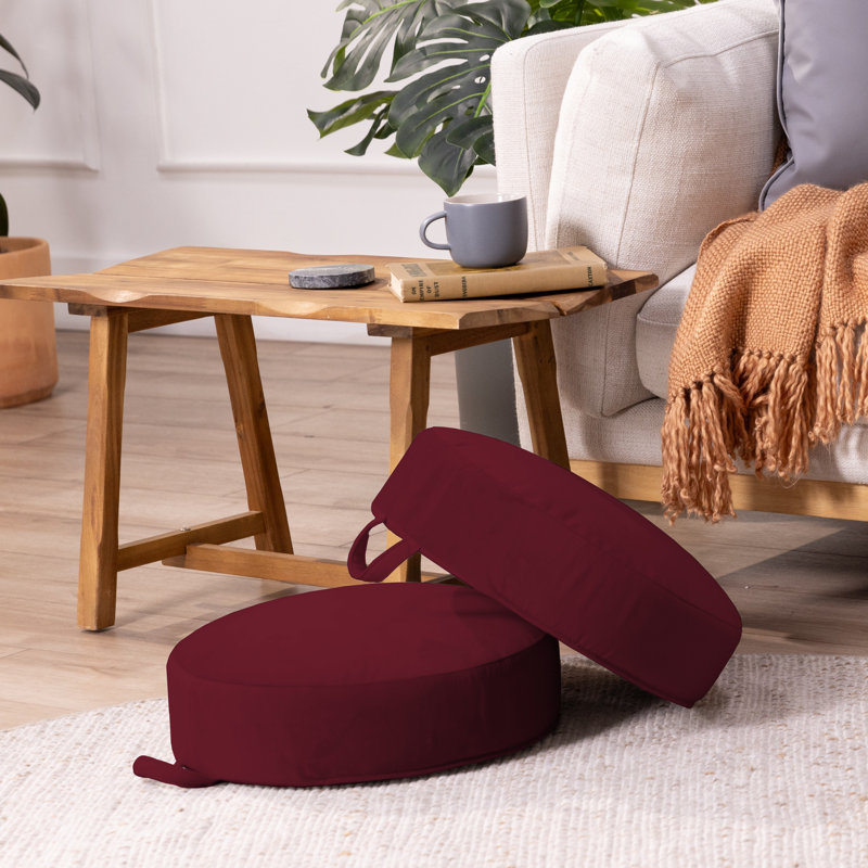 Overstuffed Microfiber Cushions, 2-Pack, Bordeaux 