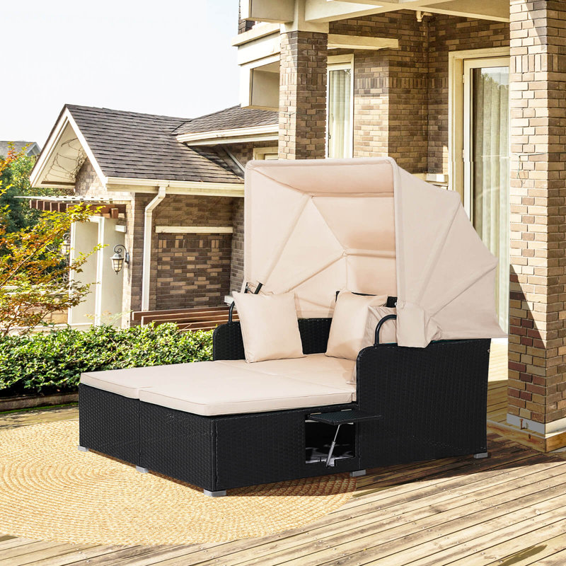 Coussins de table d'appoint pour terrasse en rotin