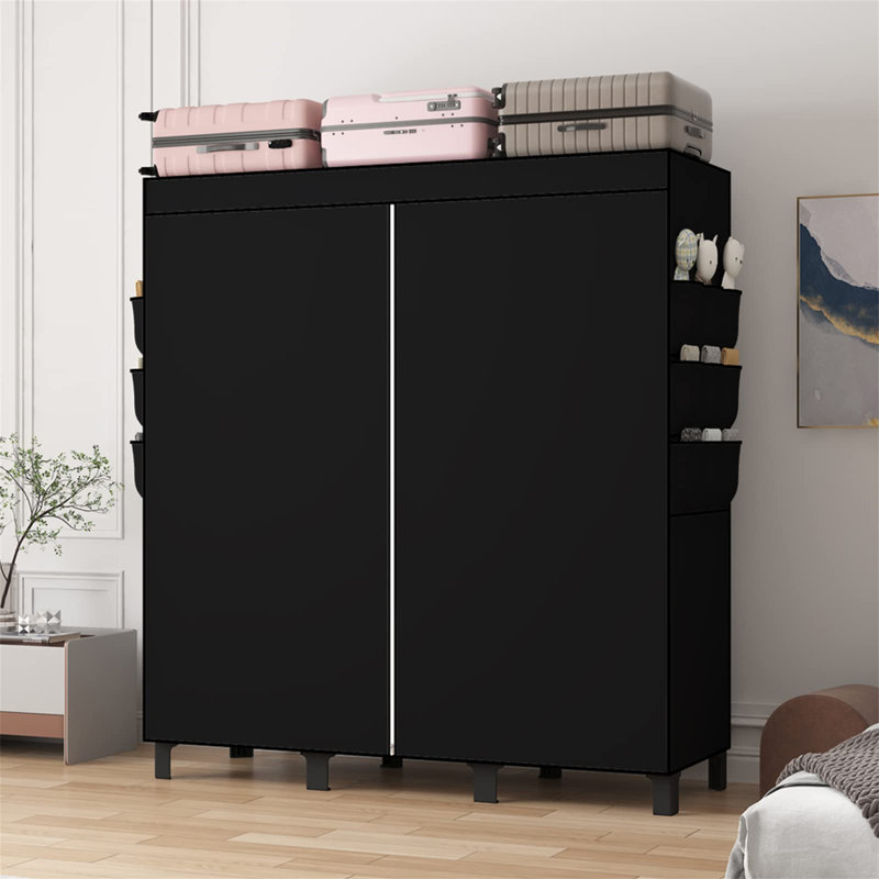 URBNLIVING Metal Wardrobe, Black