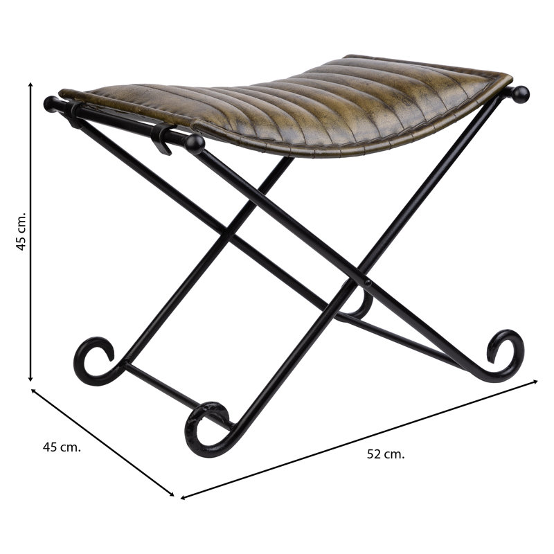 Aaronveer 45cm Wide Faux Leather Rectangle No Pattern Footstool Ottoman