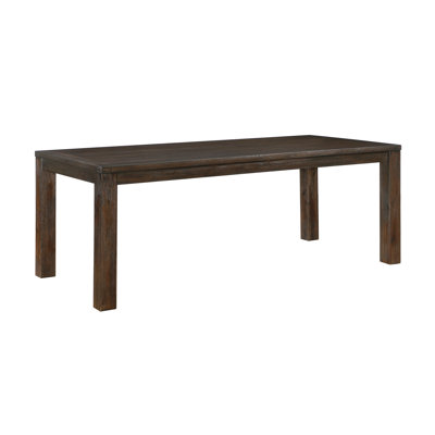 Dark Brown Rectangular Dining Table, Acacia Veneer and Engineered Wood Frame, Seats 8, Modern Style for Kitchen and Dining Room