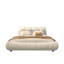 Grand lit plateforme tapissier de luxe avec dossier surdimensionné et structure en bois massif, convient à plusieurs hauteurs de matelas, beige-481308544-481308549