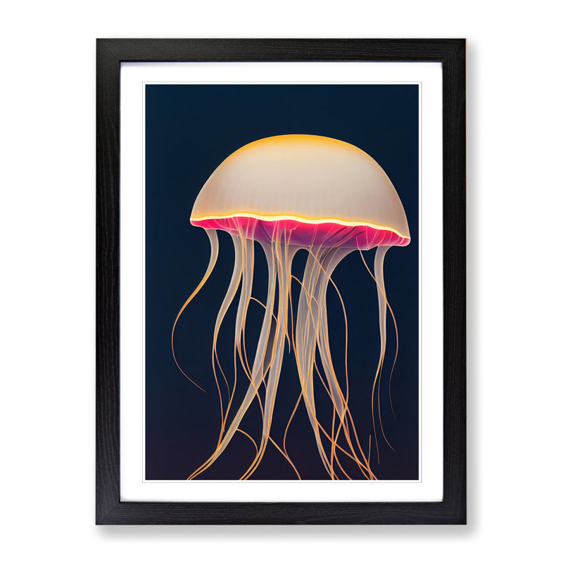 Casas Jellyfish Vol.5 - Picture Frame Print, 34" H x 25" W, Beige