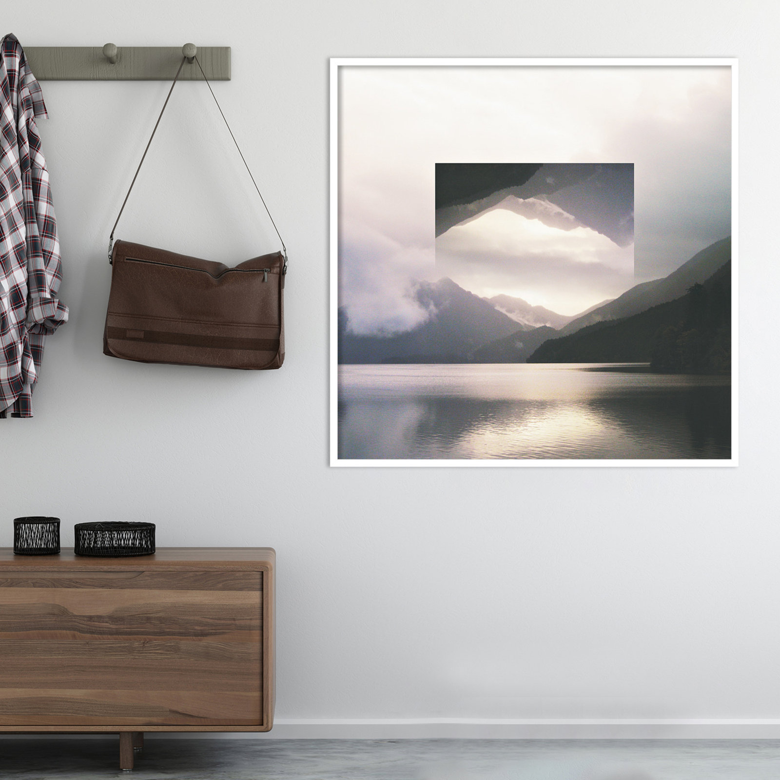 Reflected Landscape II Photo Print, White, 41" H x 41" W x 1" D