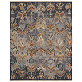 Leylan Wool Ikat Area Rug in Blue