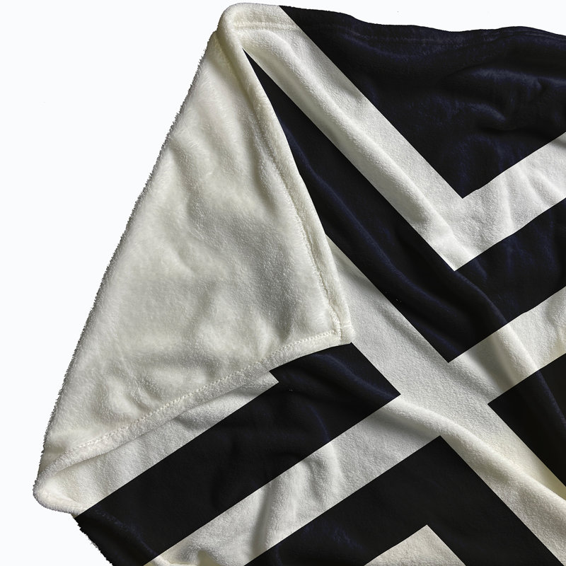 Zadie Plain Weave / Muslin Throw Blanket, Navy