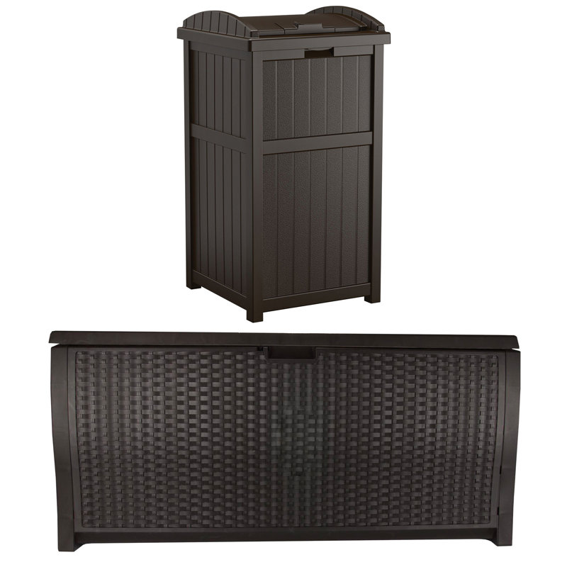 Suncast 25.5'' W 99 Gallons Water Resistant Resin Deck Box in Brown
