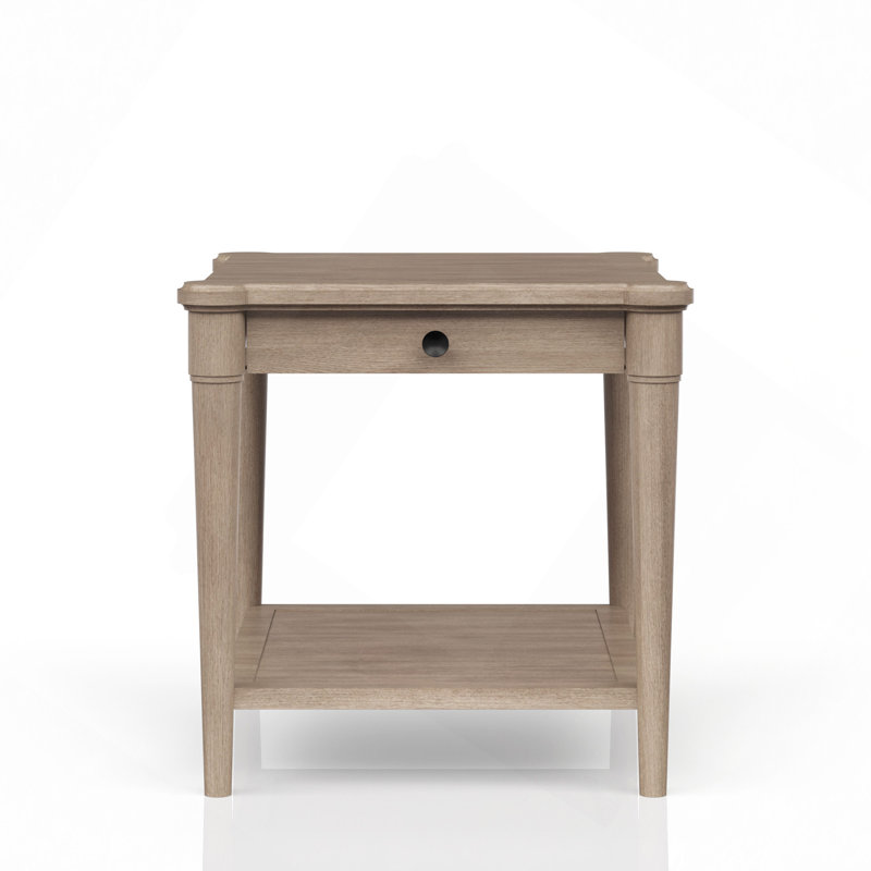 End Table With Storage Drawer, Sand