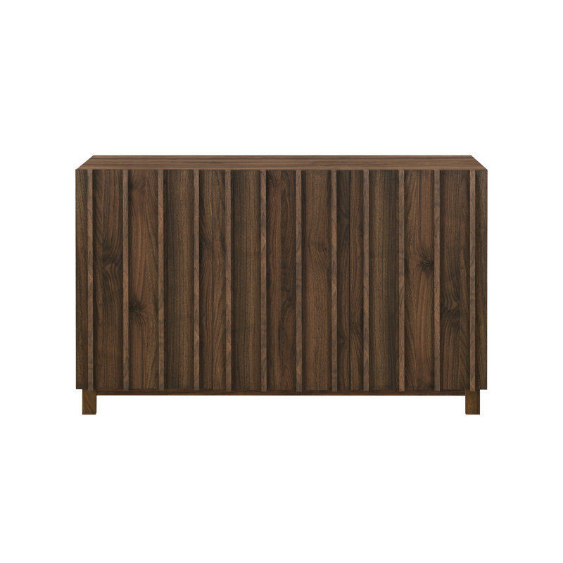 Buffet avec portes cannelées verticales Araminta, Noyer
