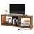 Catey LED Rectangular TV Stand with Tempered Glass Shelves and Power Outlet for TVs up to 60"