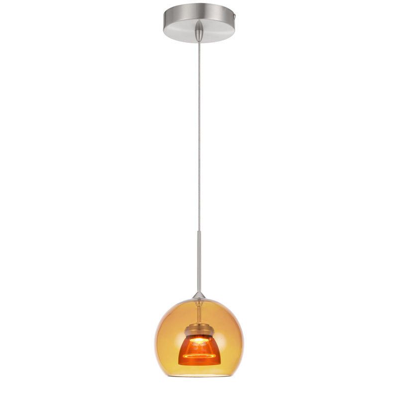 Luminaire suspendu géométrique à 1 lumière Lamanna, Ambre / jaune