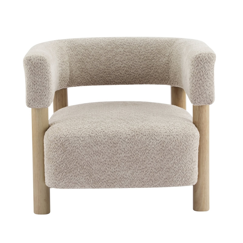 Fauteuil d'appoint rembourré Boucle, Wheat