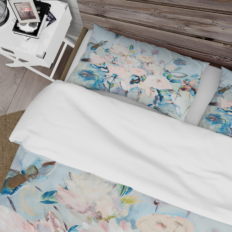 Farmhouse / Country Floral Duvet Cover, King Duvet Cover + 2 Shams