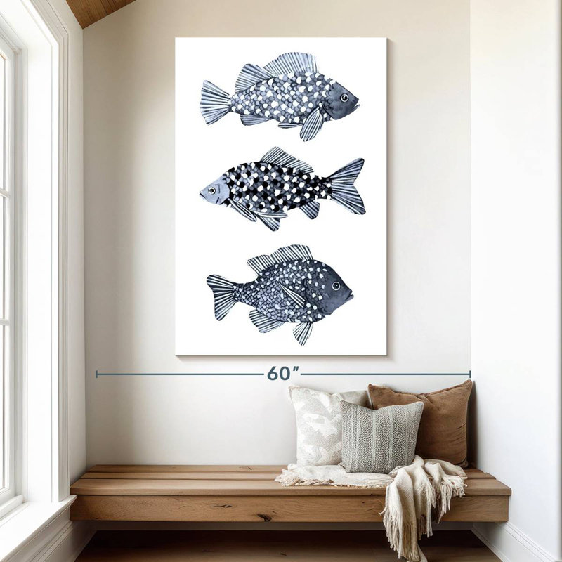Brampt Blue Fish I, 51" H x 34" W