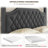 Canopy Bed Frame with Upholstered Headboard, Four Poster Design, Button Tufted, and Slide Rail, No Box Spring Required, Wooden Slatted Structure-1228908511-1228908509