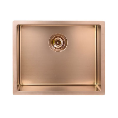 Brushed copper rose undermount single bowl kitchen stainless steel 16 gauge sink