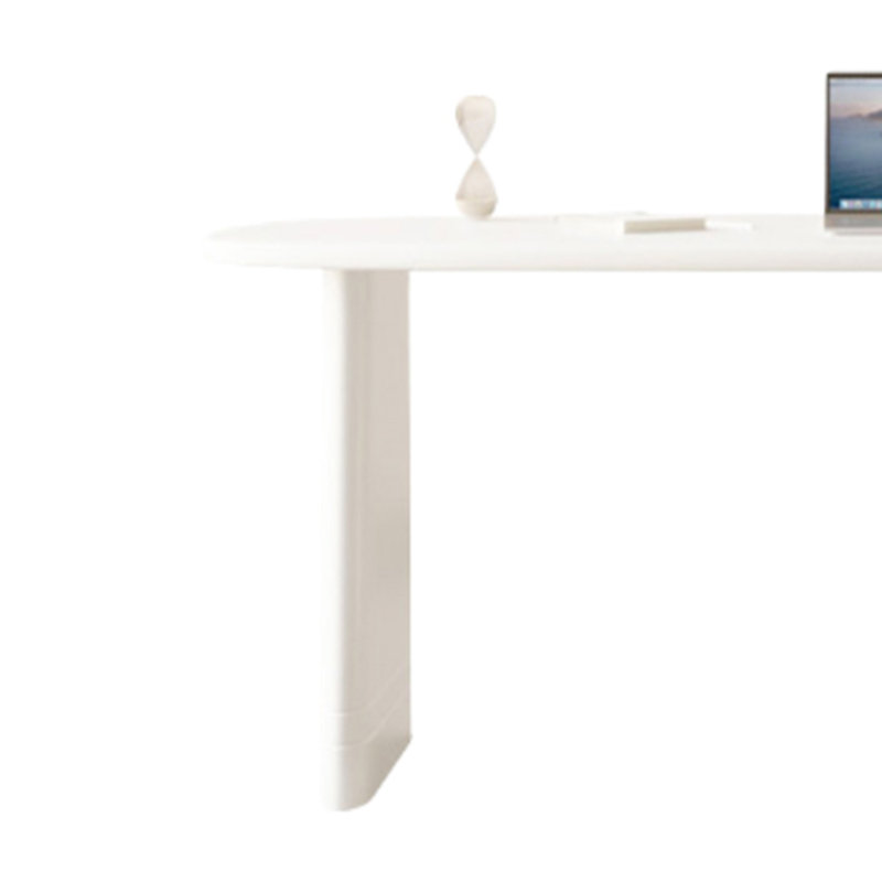 Bureau en bois massif avec une armoire de rangement crème pour la maison, H 29,53 po x l 78,74 po x P 27,56 po, Blanc