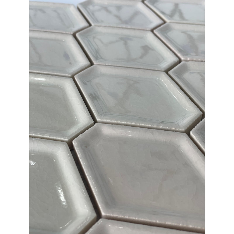 Carrelage mural mosaïque en céramique biseauté 3 "x 4" Miele, Lin