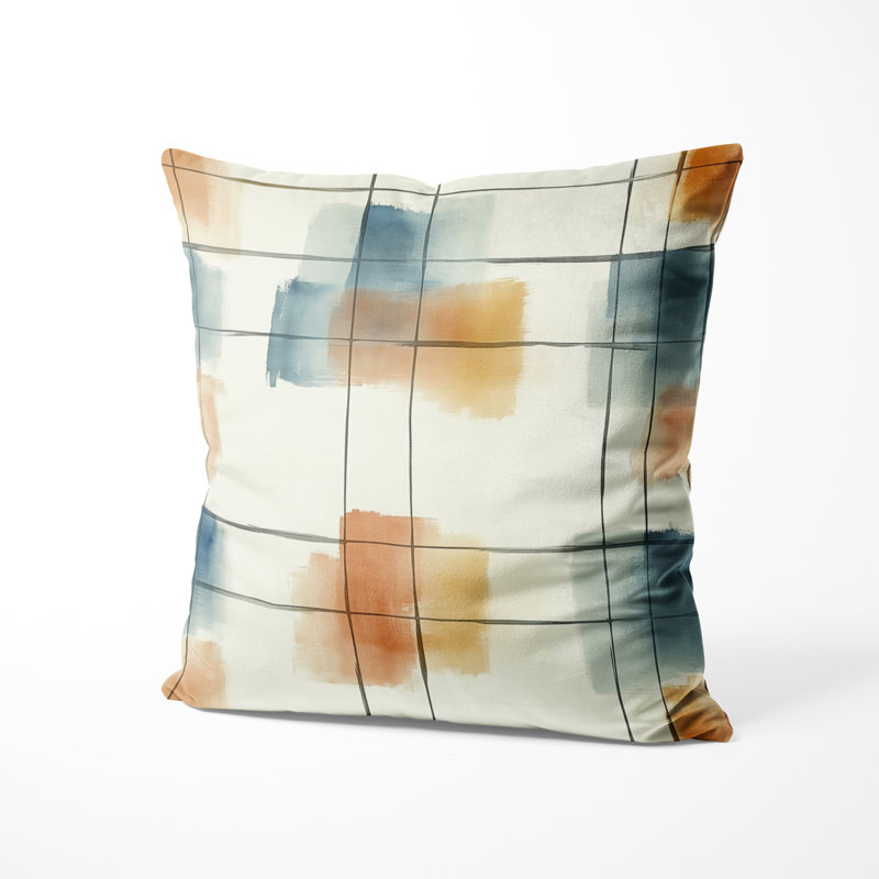 Coussin Plaid, H 18 po x l 18 po
