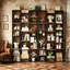 Bibliothèque de 71 pouces de hauteur, 21 cubes, 8 tablettes réglables, noir / brun-130624851-130624852