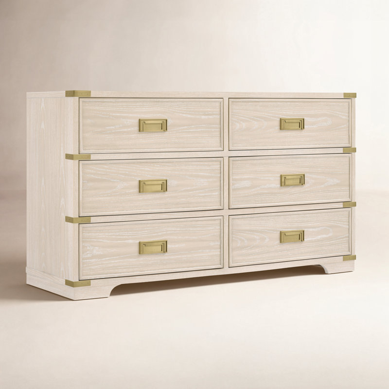 Paris 6 Drawer Dresser, Whitewash Ash