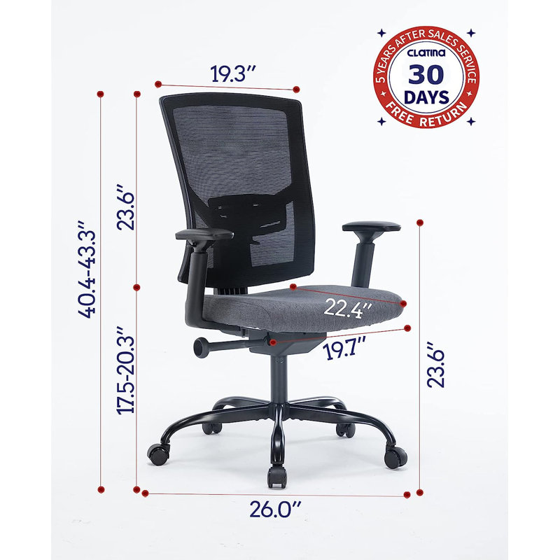Chaise de travail ergonomique en maillage