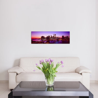 " USA, New York City, Brooklyn Bridge, Twilight " by Panoramic Images