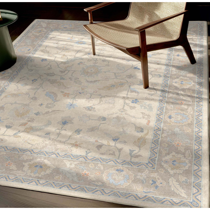 Bungalow Rose Adrith Mardin Modern Vintage Boho Cream Area Rug, Rectangle 5'3" x 7'3"