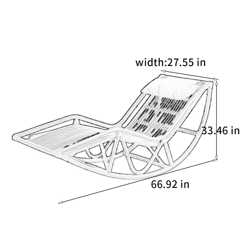 Chaise berçante confortable en rotin, Brun