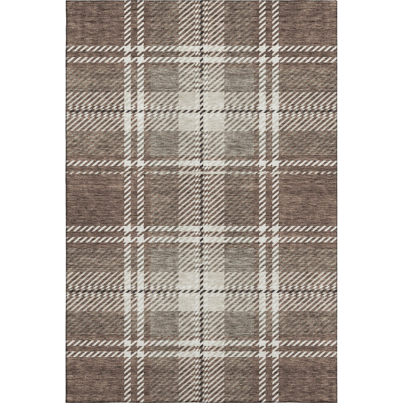 Premium Machine Washable Prisco Brown Rug, Rectangle 8' x 10'
