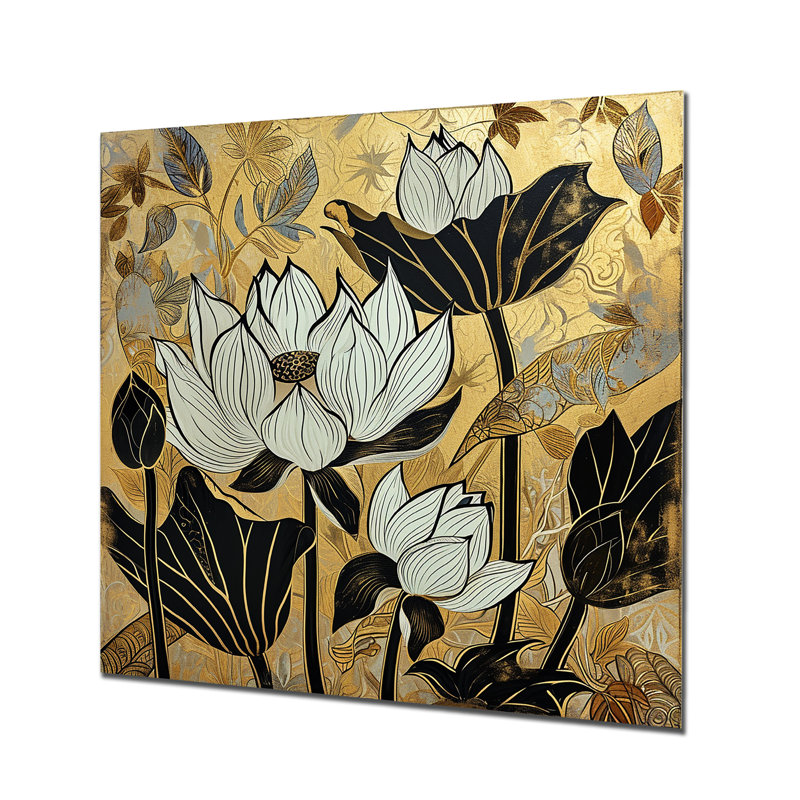 Anthony, art mural Lotus, Sans cadre, métal, H 16 po x l 16 po