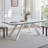 78.74" White Sintered Stone Dining Table, Modern Rectangular Kitchen Table with Angled Legs