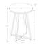 Table d'appoint, côté, rond, bout, table de chevet, lampe, stratifié aspect marbre noir, métal noir
