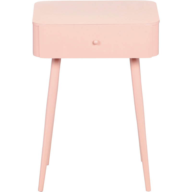 Rylan 1 - Drawer Iron Nightstand, Pink