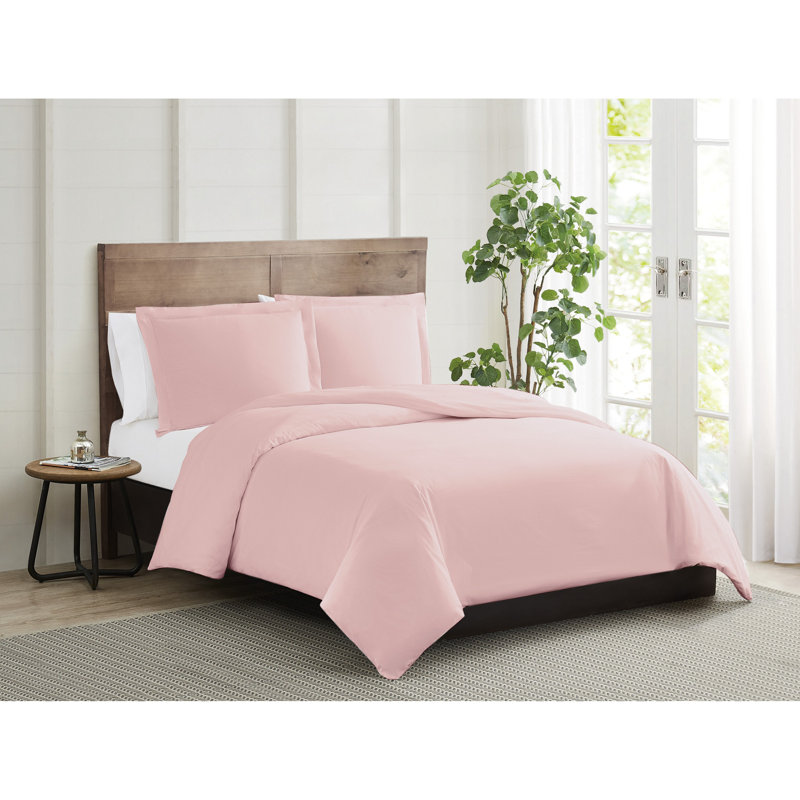 Truly Calm Silver Cool Duvet Cover Set, King Duvet Cover + 2 King Shams, Blush