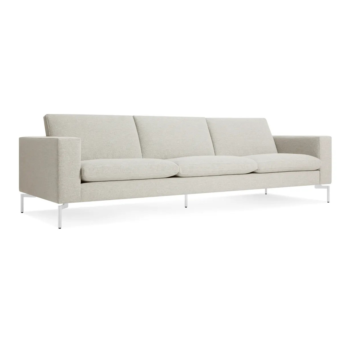 New Standard Upholstered Sofa, 32" H x 104" W x 35" D, White, Maharam Mode in Clavicle Polyester Blend