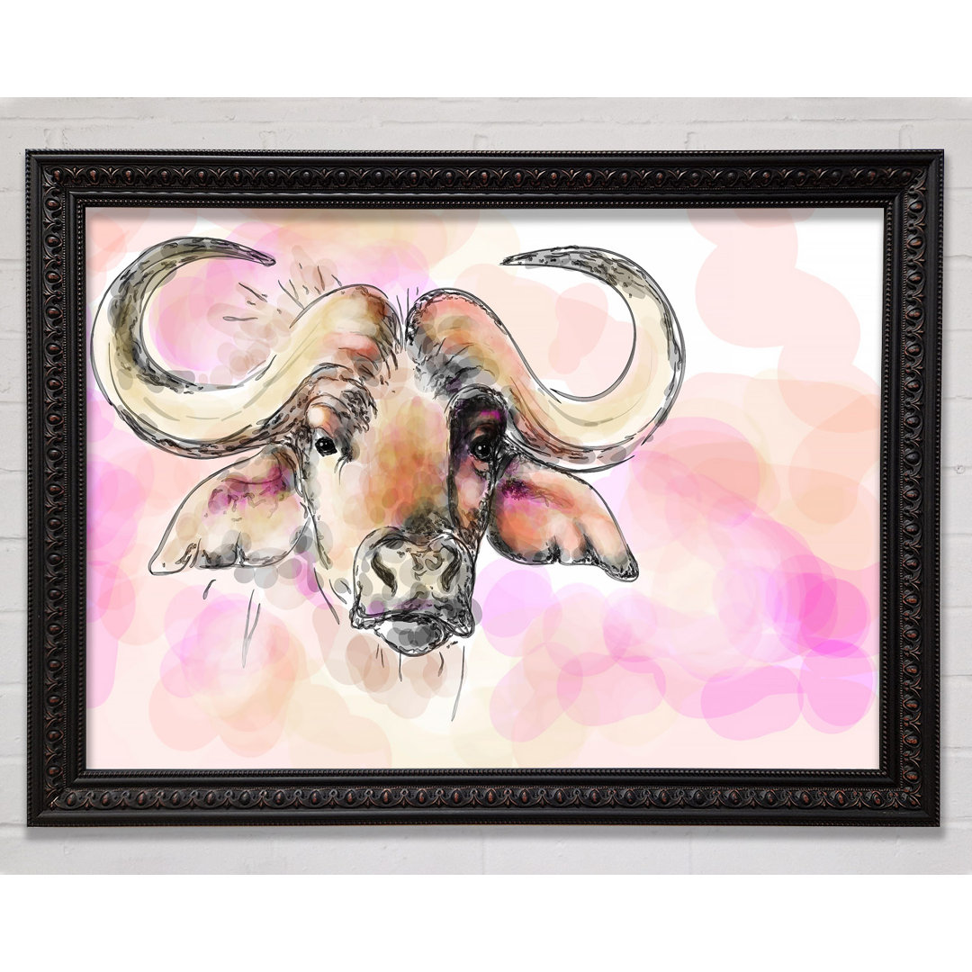 Texas Longhorn Cow - Einzelner Bilderrahmen Kunstdrucke