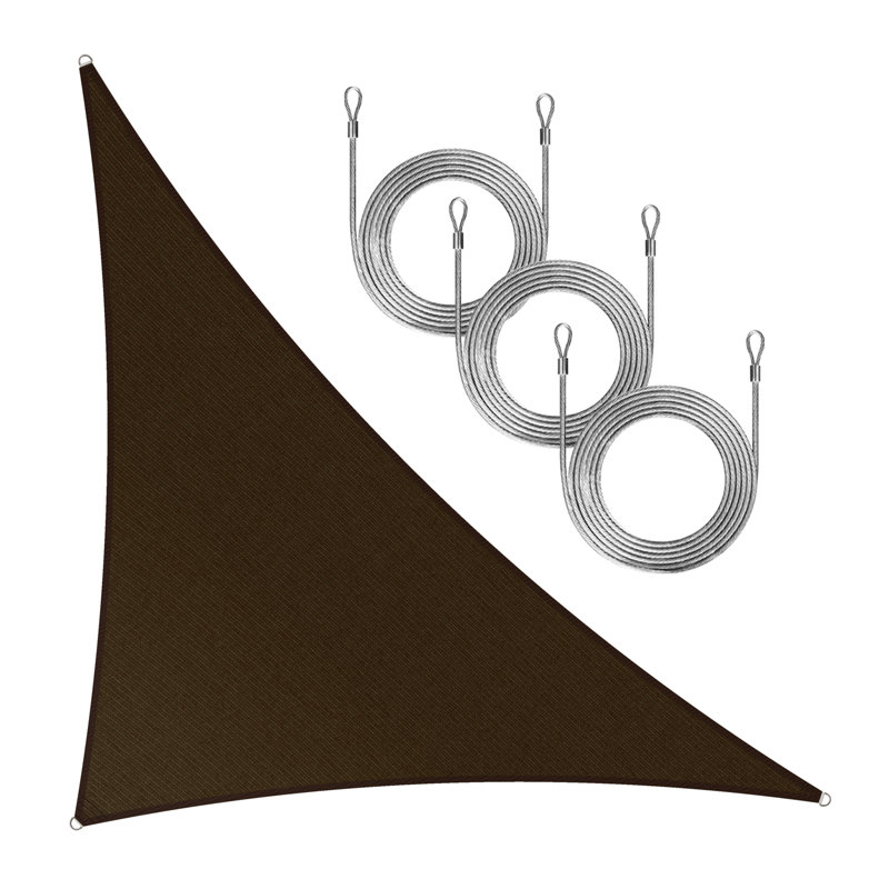 Voile d'ombrage en triangle Amgo, Brun, 22 pi x 22 pi x 22 pi