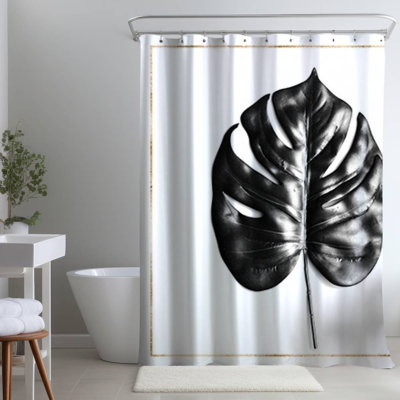 Shower Curtain FL302 – Polyester Shower Curtain, Dye Sublimation Print, 71" W × 74" L