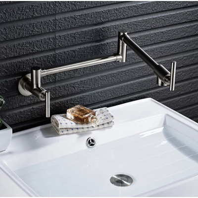 MAX Faucets | Wall Mounted Pot Filler Faucet Double Handle Commercial 26" with Accessories