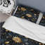 Ensemble de housse de couette Midnight Blue and Golden Floral-425152748