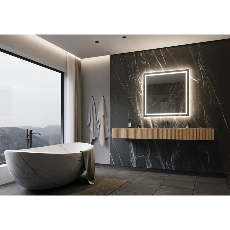 Miroir de salle de bain rétro-éclairé Harmony, 3000 K, H 36 po x L 36 po