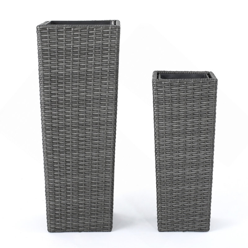 Rattan FLOWER POT - GREY