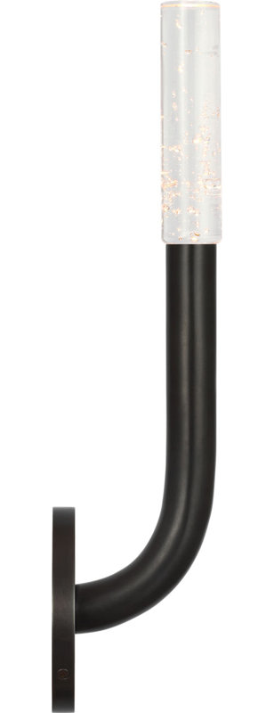 Rousseau Single Sconce with Seeded Glass, Bronze