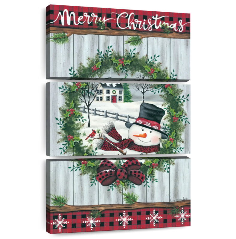 Couronne de Noël bonhomme de neige Lelend, H 50 po x l 32 po