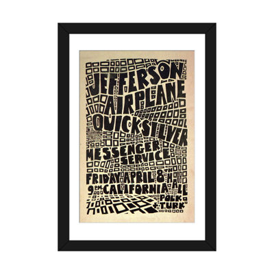 « california hall concert poster (jefferson avion & quicksilver messenger service) », art textuel sur toile