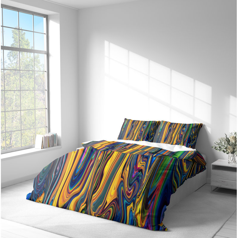 Abstract Duvet Cover, King Duvet Cover + 2 King Shams